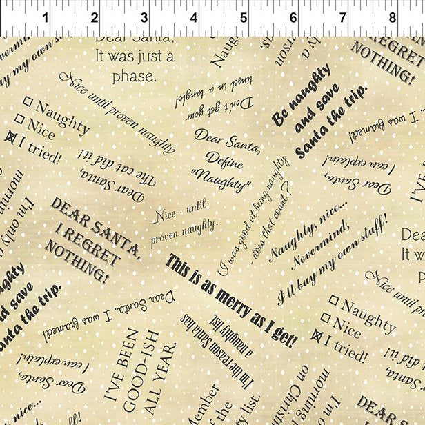 Christmas Cats by Jason Yenter : Sayings in Cream : In the Beginning Fabrics