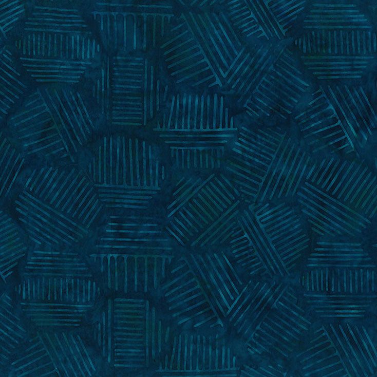 Line Work : Hexi Line in Pearl Blue : Banyan Batiks