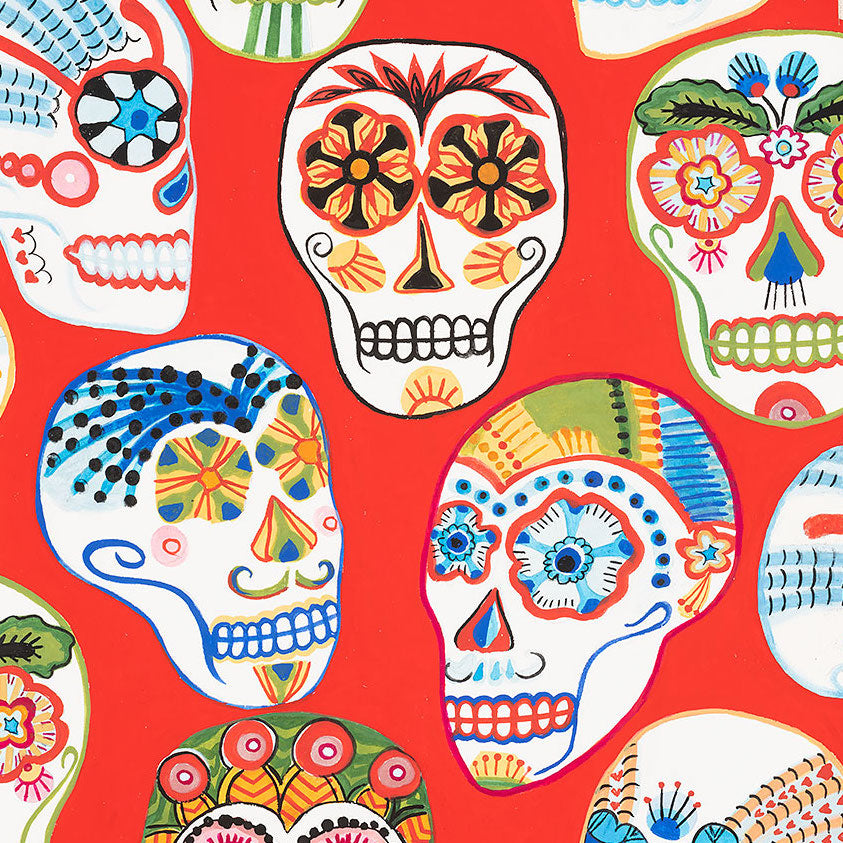 Folklorico : Calaveras Contentas in Red : Alexander Henry