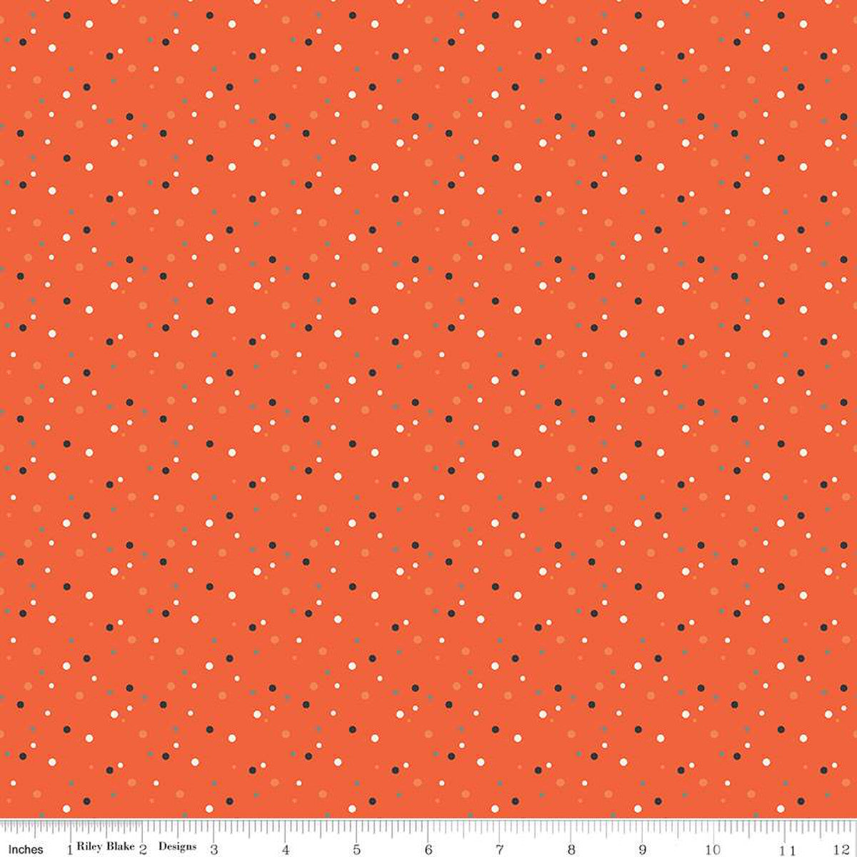 Hey Bootiful by My Mind's Eye : Dots in Persimmon : Riley Blake