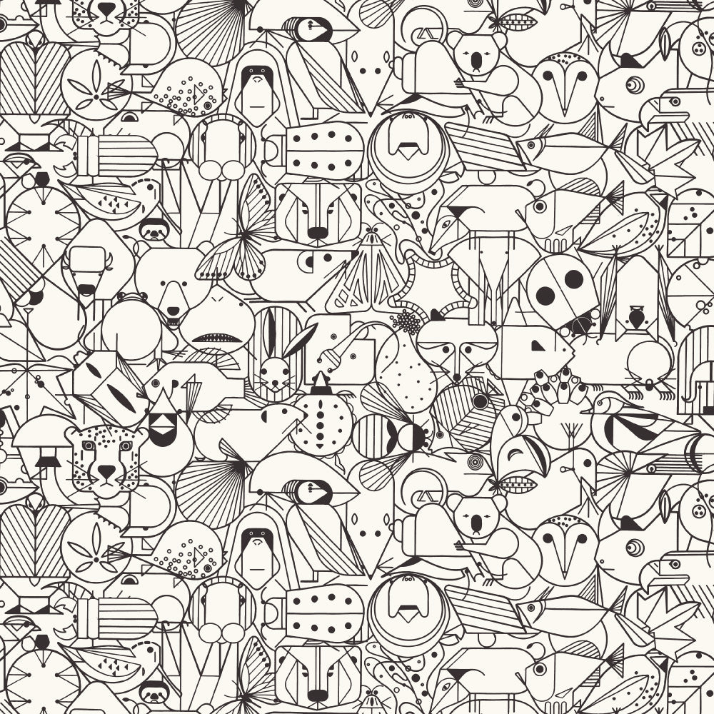 Best of Vol. 3 by Charley Harper : End Papers in Natural : Birch