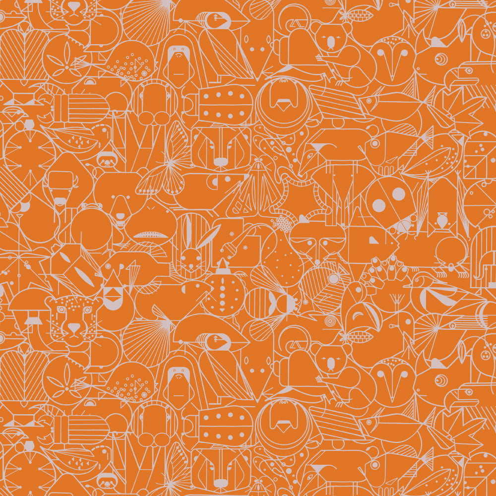 Best of Vol. 3 by Charley Harper : End Papers in Papaya : Birch
