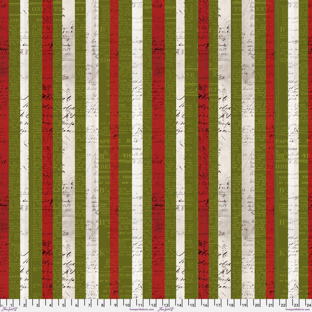 Wonderland by Tim Holtz : Xmas Stripe in Multi : Free Spirit : Flannel
