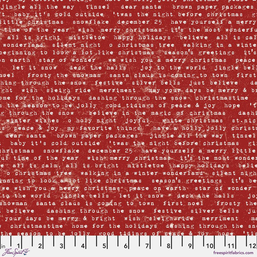 Wonderland by Tim Holtz : Tidings Type in Red : Free Spirit : Flannel