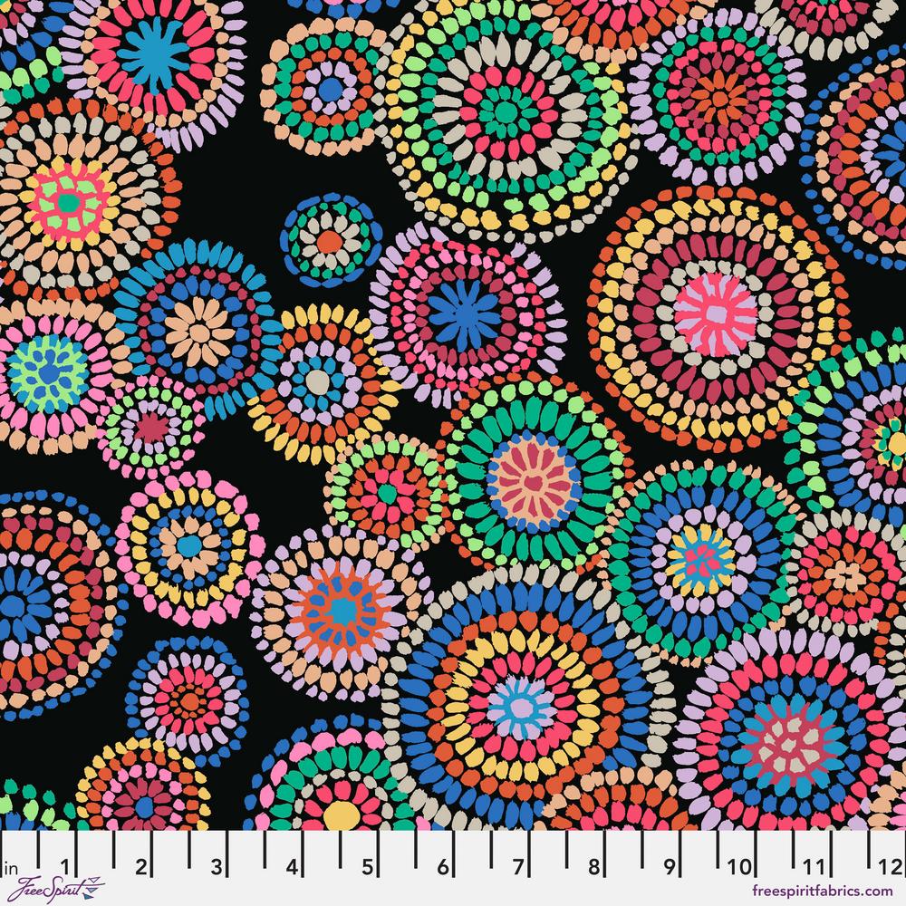 Kaffe Fassett : Mosaic Circles in Black : Free Spirit