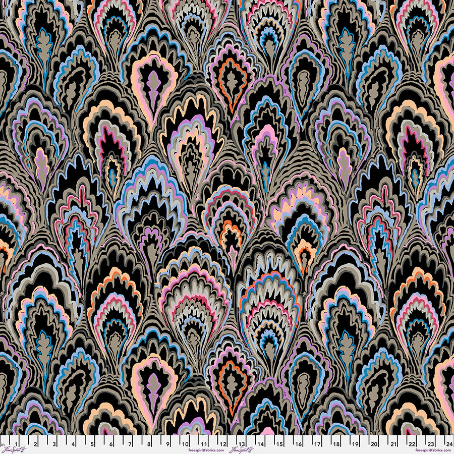 Kaffe Fassett : Marble Scallops in Black : Free Spirit