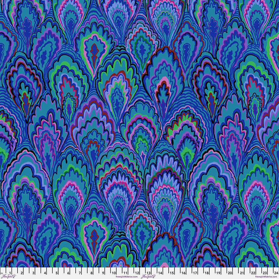 Kaffe Fassett : Marble Scallops in Blue : Free Spirit