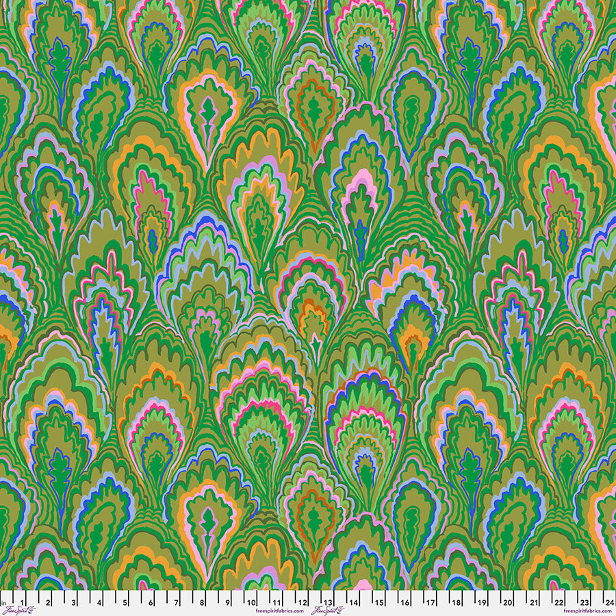 Kaffe Fassett : Marble Scallops in Green : Free Spirit