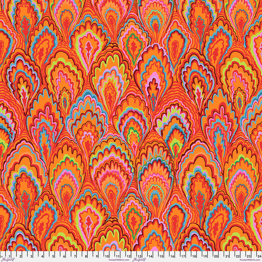 Kaffe Fassett : Marble Scallops in Red : Free Spirit