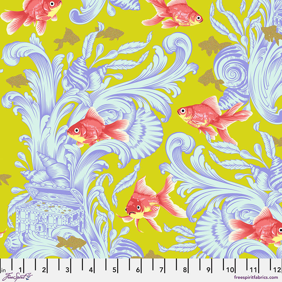 Besties by Tula Pink : Treading Water in Clover : Free Spirit