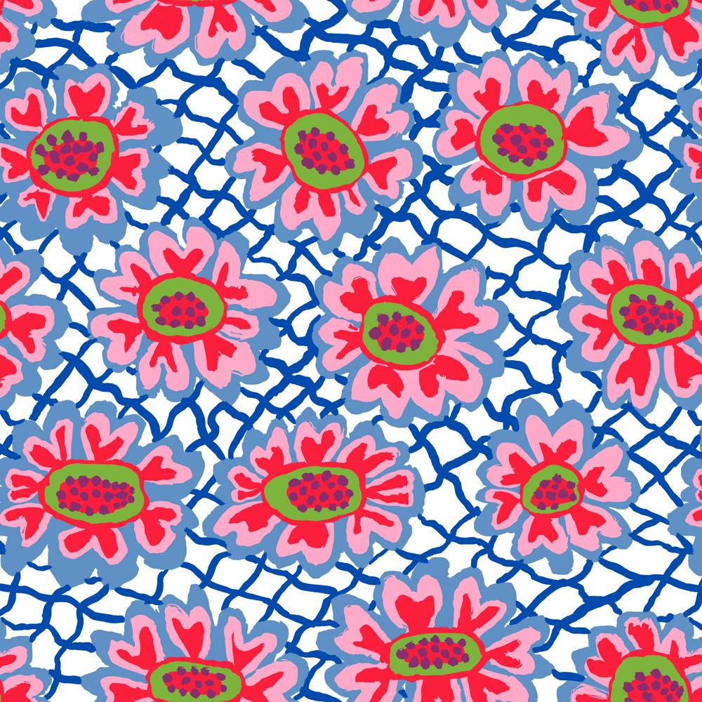 Kaffe Fassett : Flower Net in White : Free Spirit : Wideback