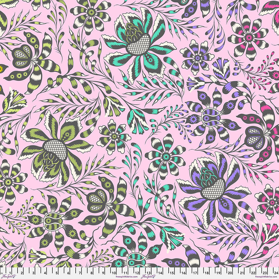 ROAR! by Tula Pink : Super Wild Vine in Blush : Free Spirit : Wideback
