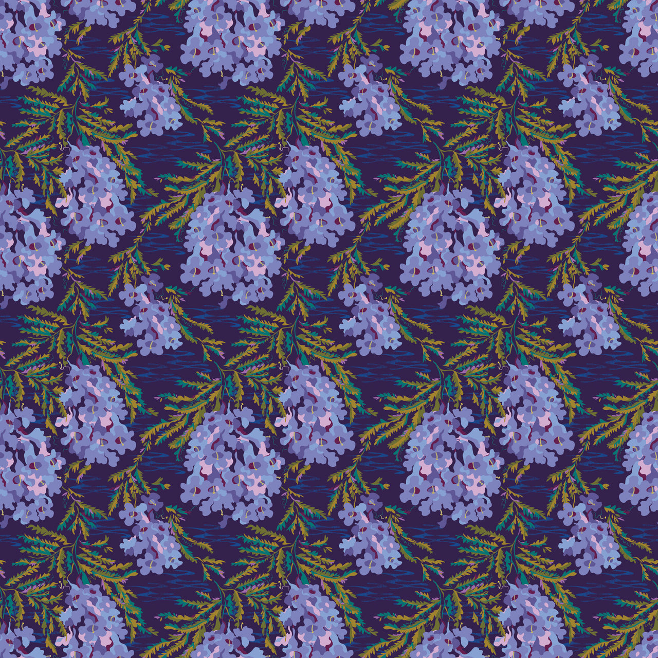 Wandering Eye by Kathy Doughty : Jacaranda in Cool : Figo : Rayon