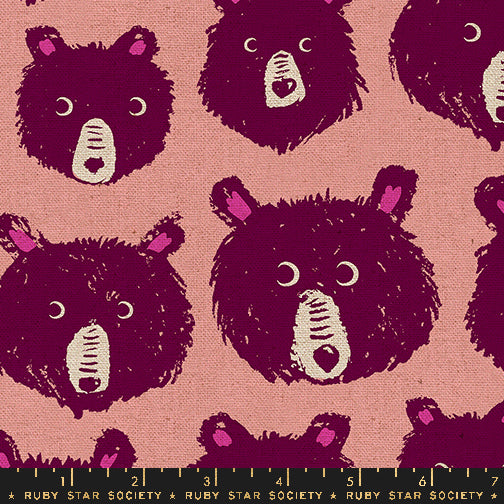 Teddy and the Bears by Sarah Watts : Teddy and the Bears in Peach Fizz : Ruby Star Society : Canvas