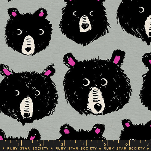 Teddy and the Bears by Sarah Watts : Teddy and the Bears in Steel : Ruby Star Society : Canvas