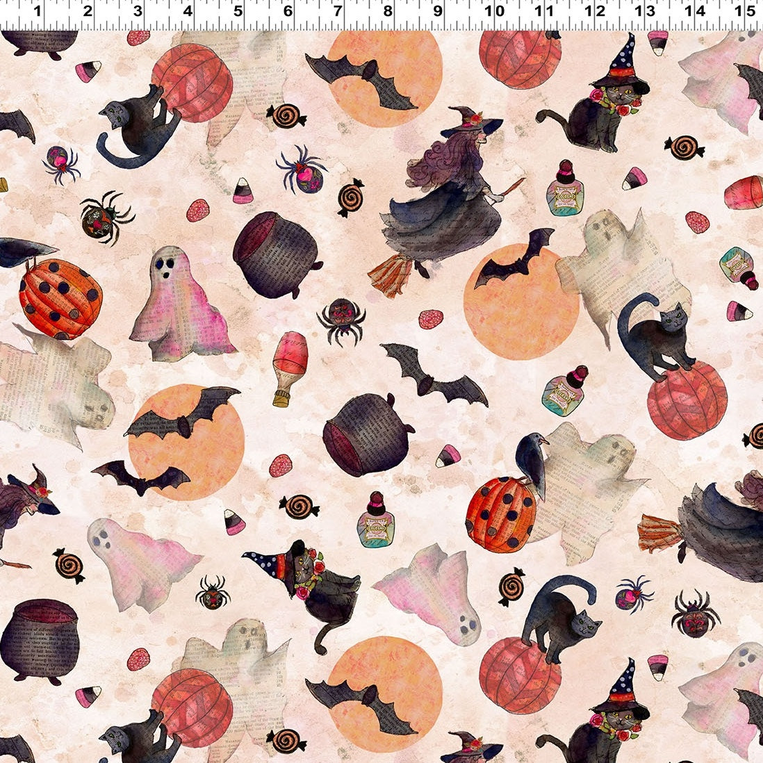 Faboolous by Sue Zipkin : Halloween Toss in Pale Peach : Clothworks