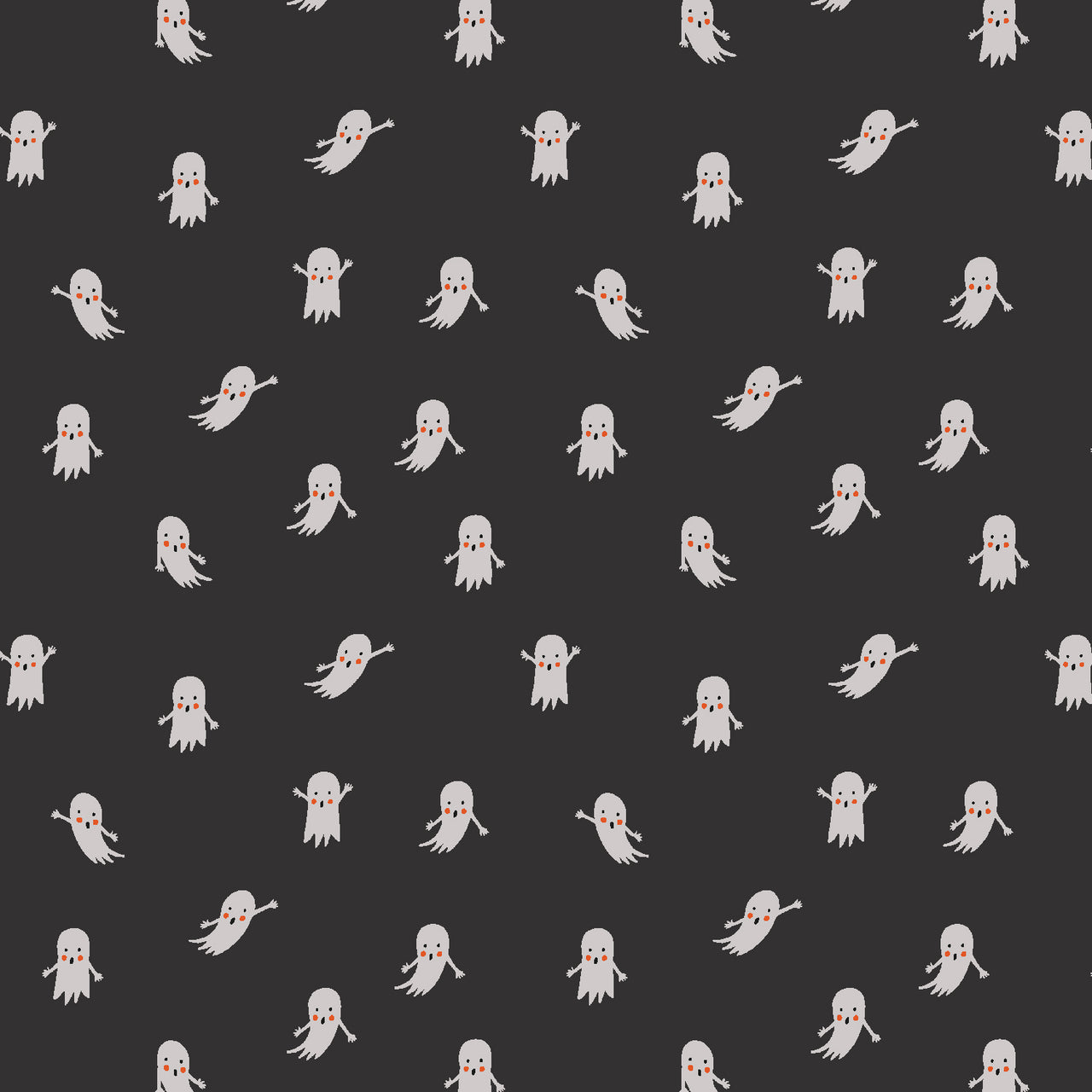 Halloween by Rifle Paper Co : Ghosts in Black : Cotton and Steel