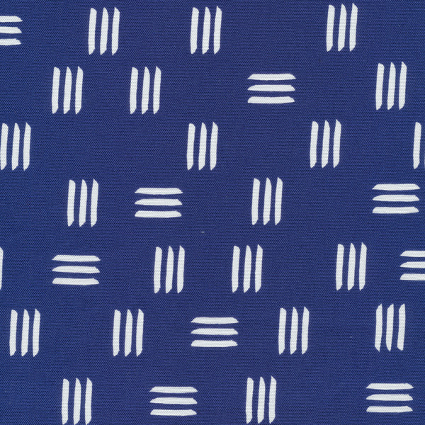 Lines & Shapes by Leah Duncan : Dashes in Indigo Blue : Cloud 9 : Canvas