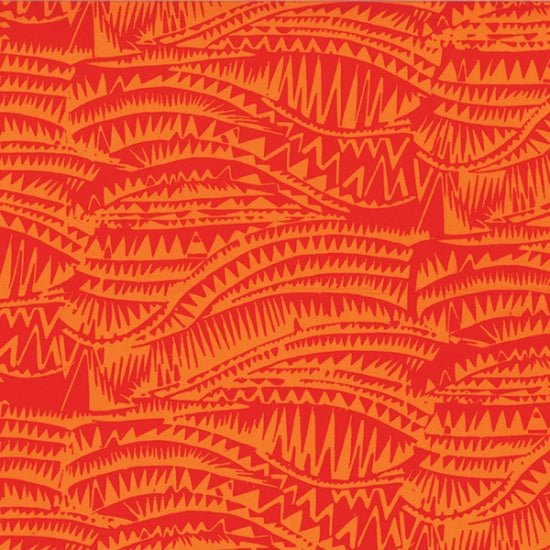 Hand Dyed by No Hats Quilts : Blades in Tangerine : Hoffman Batiks
