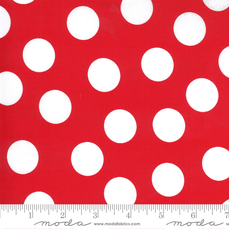 Merry Bright by Me and My Sister Designs : Merry Giant Dot in Poinsettia Red : Moda