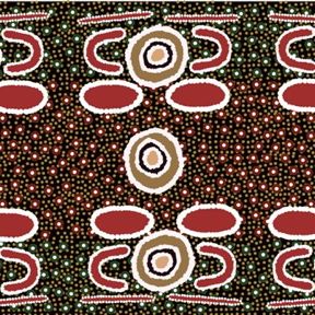 Seed Dreaming in Black by A. Napanangka : M & S Textiles