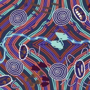 Rainbow Snake in Purple by Peggy Brown : M & S Textiles