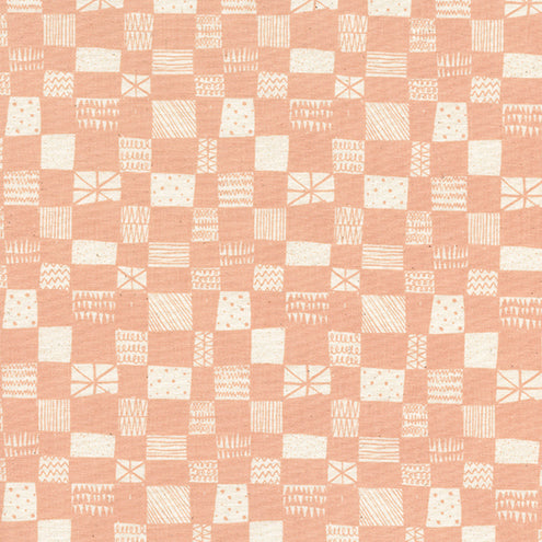 Printshop by Alexia Abegg : Grid in Peach : Cotton and Steel