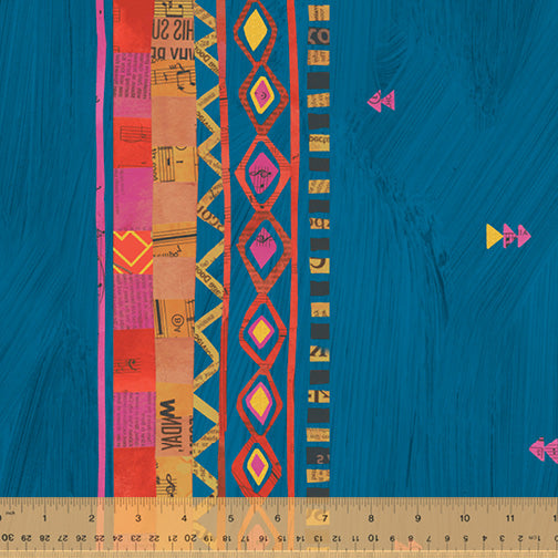 Wish by Carrie Bloomston : Zig Zag Border in Peacock : Windham