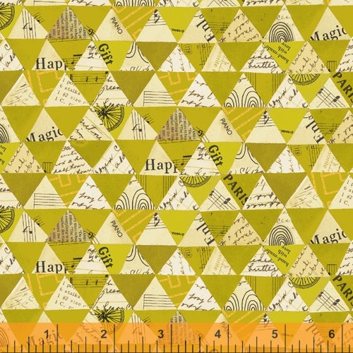 Wish by Carrie Bloomston : Collaged Triangle in Olive Oil : Windham