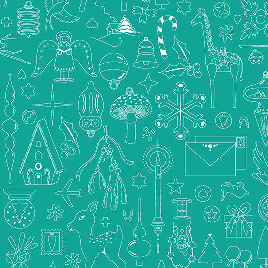 Holiday by Alison Glass : Ornament in Jolly : Andover