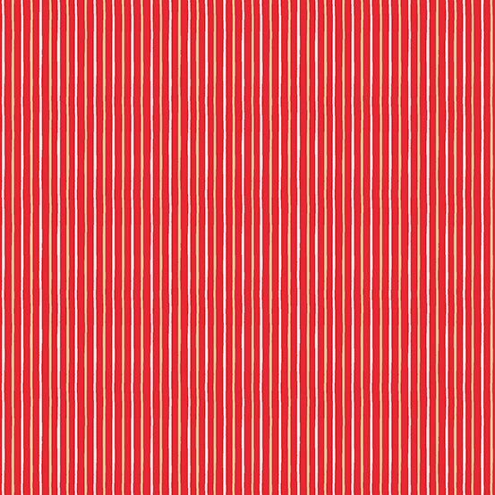 Scandi 2022 by Makower UK : Stripe in Red : Andover