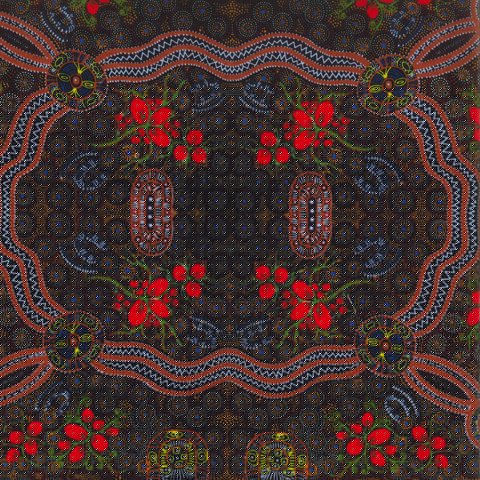 Bush Food in Red by Cindy Wallace : M & S Textiles