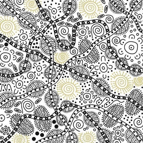 Bush Tucker in White by June Smith : M & S Textiles
