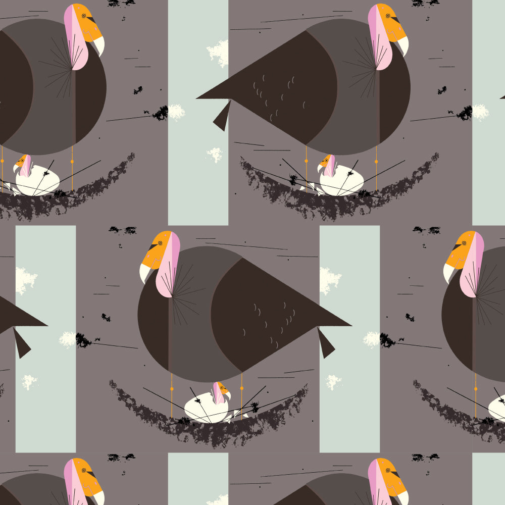 Vanishing Birds by Charley Harper : California Condor : Birch