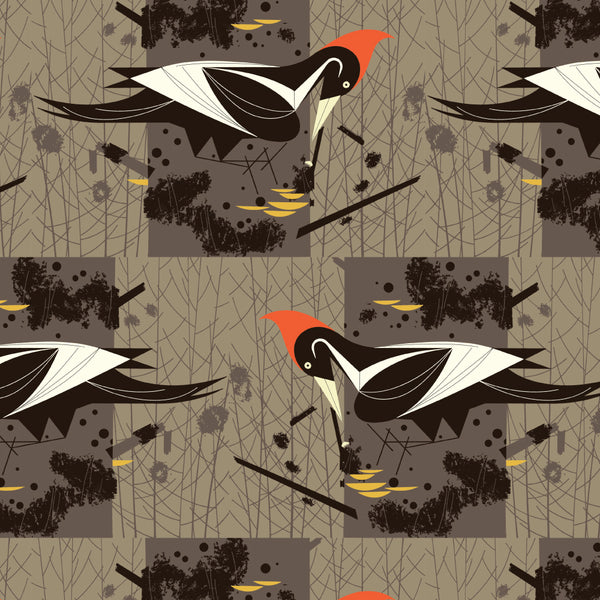 Vanishing Birds by Charley Harper : Ivory Billed Woodpecker : Birch
