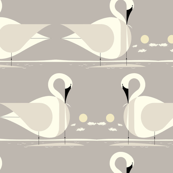 Vanishing Birds by Charley Harper : Trumpeter Swan : Birch
