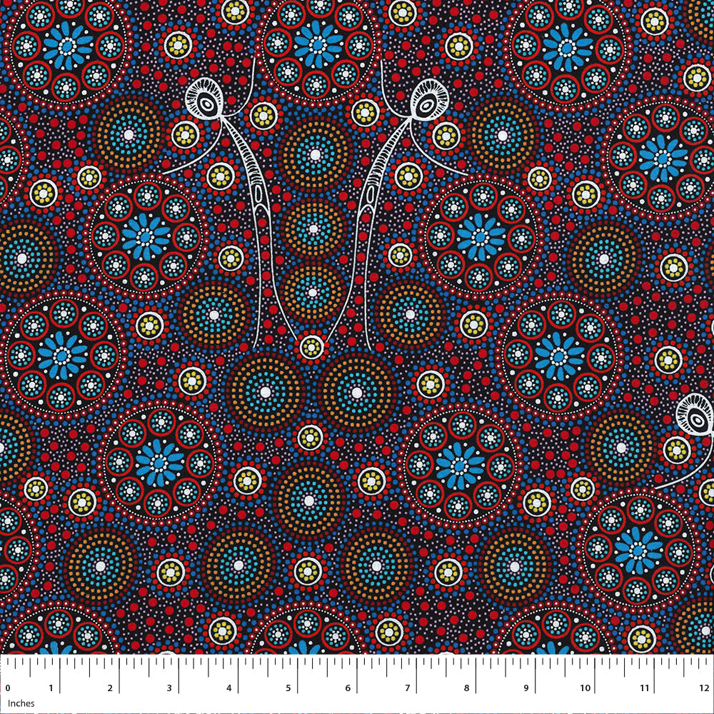 Gathering Bush Tucker Red by Gloria Doolan : M & S Textiles