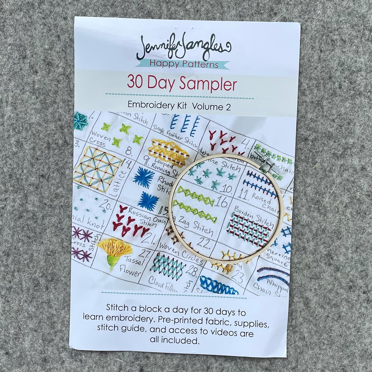 Jennifer Jangles 30 Day Embroidery Sampler Kit Vol. 2