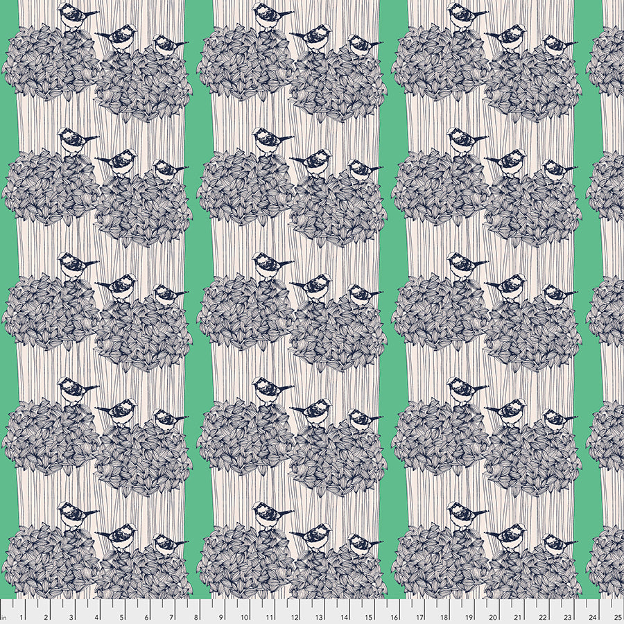 After the Rain by Bookhou Conservatory Chapter 3 : Birdseed in Kelly : Free Spirit Fabrics