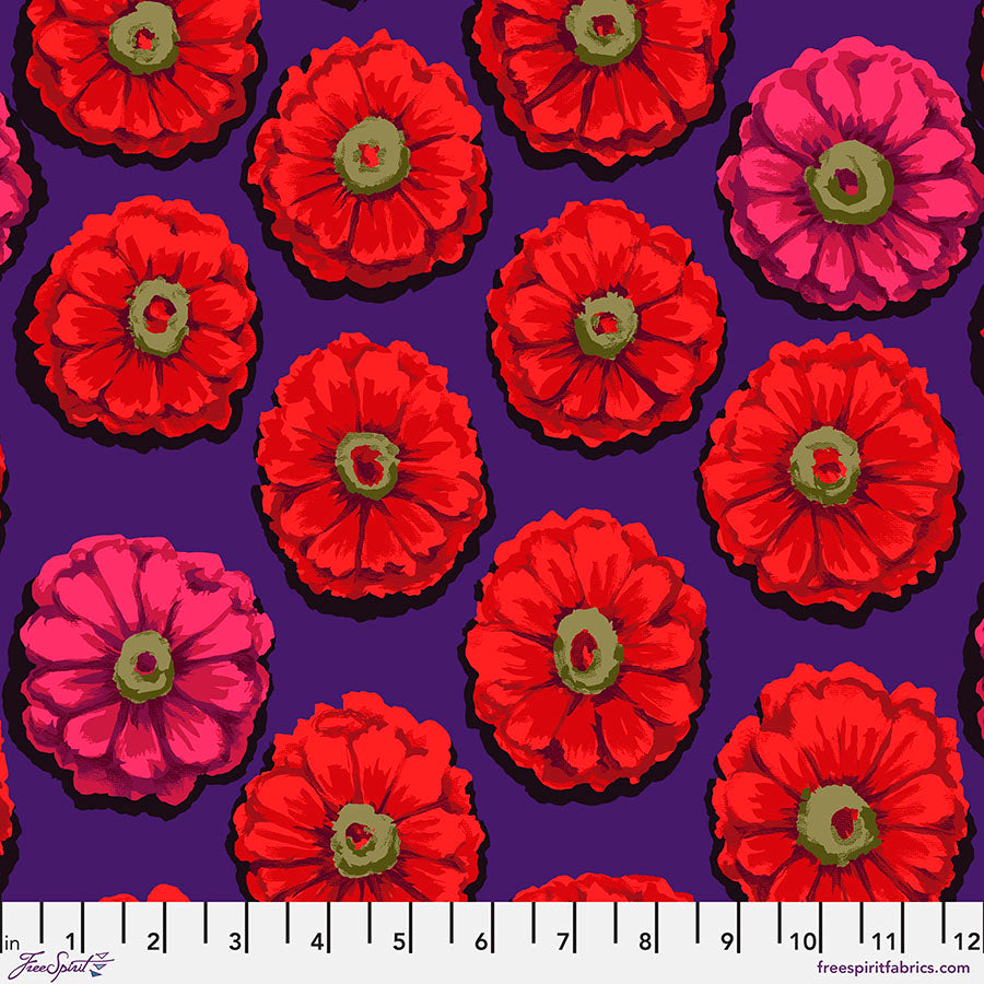 85 & Fabulous by Kaffe Fassett : Zinnia in Crimson : Free Spirit