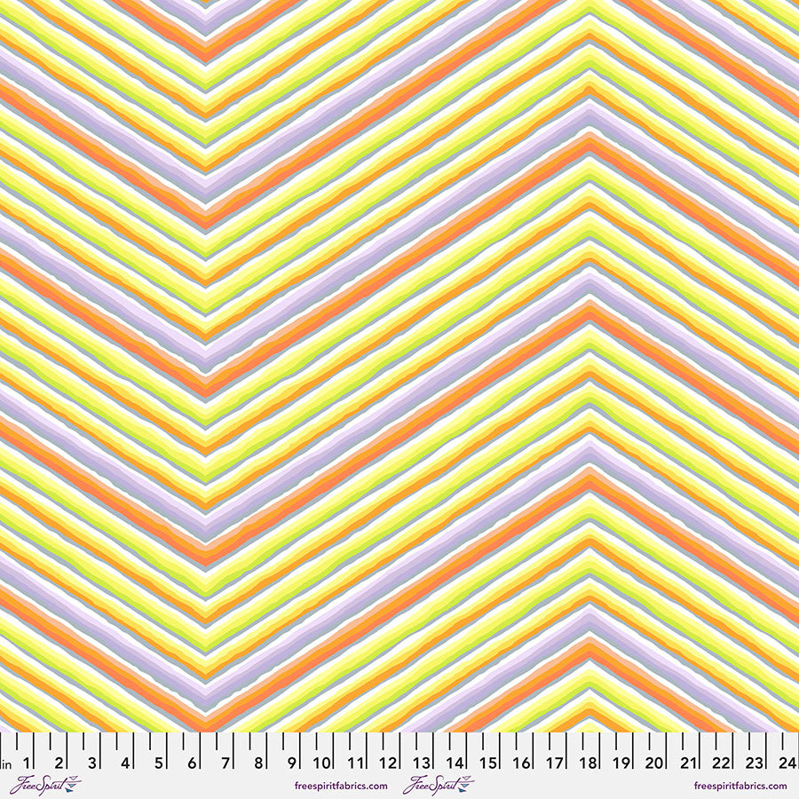 85 & Fabulous by Kaffe Fassett : Chevron Stripe in Yellow : Free Spirit