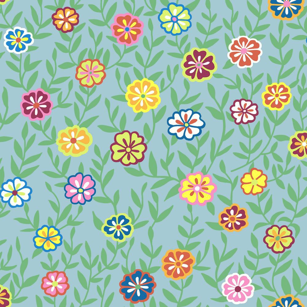 Kaffe Fassett : Busy Lizzy in Turquoise : Free Spirit