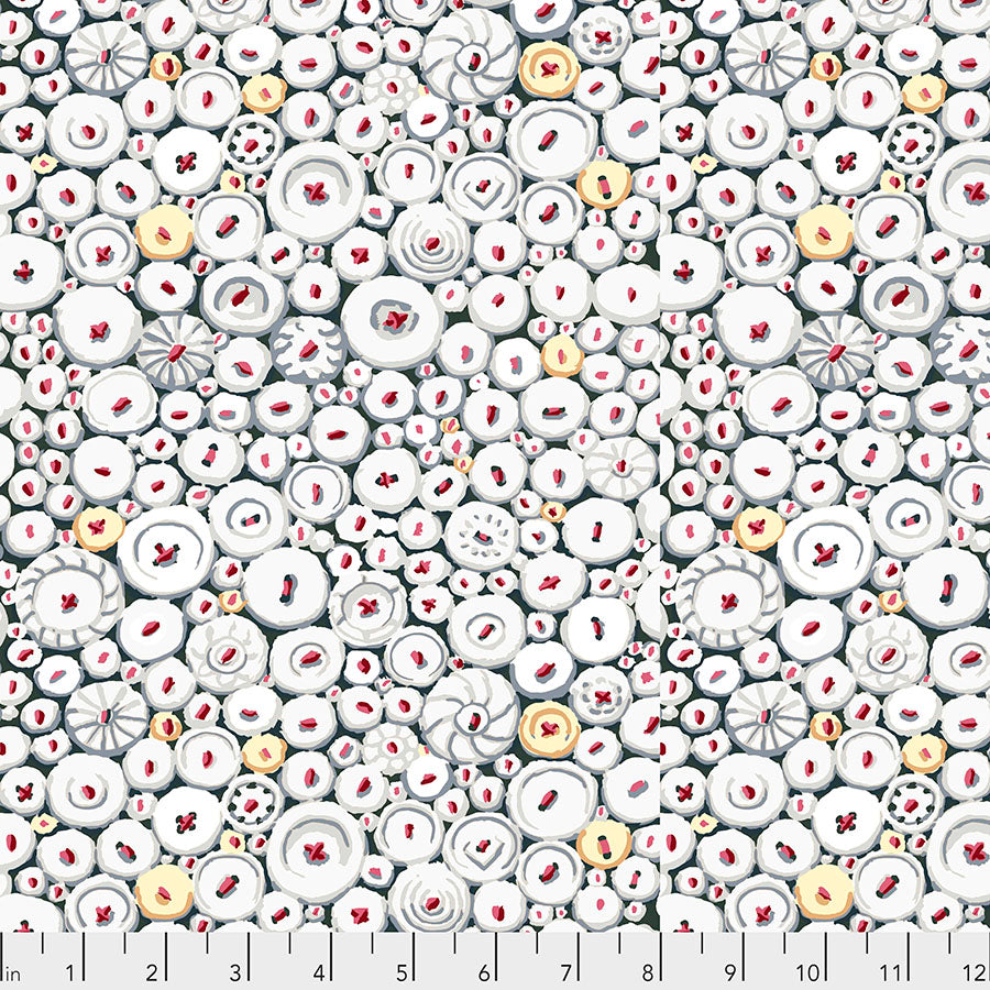 Kaffe Fassett : Button Mosaic in White : Free Spirit