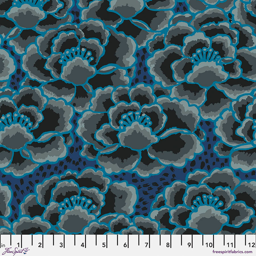 Kaffe Fassett : Tonal Floral in Charcoal : Free Spirit