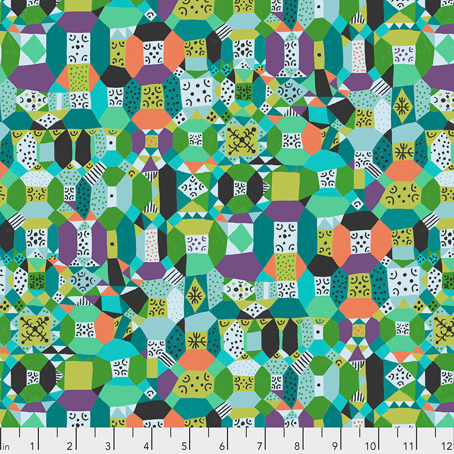 Endless Summer by Monika Forsberg Conservatory Chapter 3 : Groove in Aqua : Free Spirit Fabrics