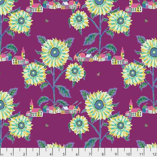 Souvenir by Nathalie Lete Conservatory Chapter 2 : Sunny Village in Aubergine : Free Spirit Fabrics