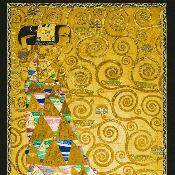The Dress by Gustav Klimt : srkm-21348-133 Gold : Robert Kaufman : Panel The Dress by Gustav Klimt : srkm-21348-133 Gold : Robert Kaufman : Panel