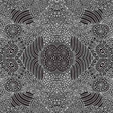 Waterhole in Black by Anna Pitjara : M & S Textiles