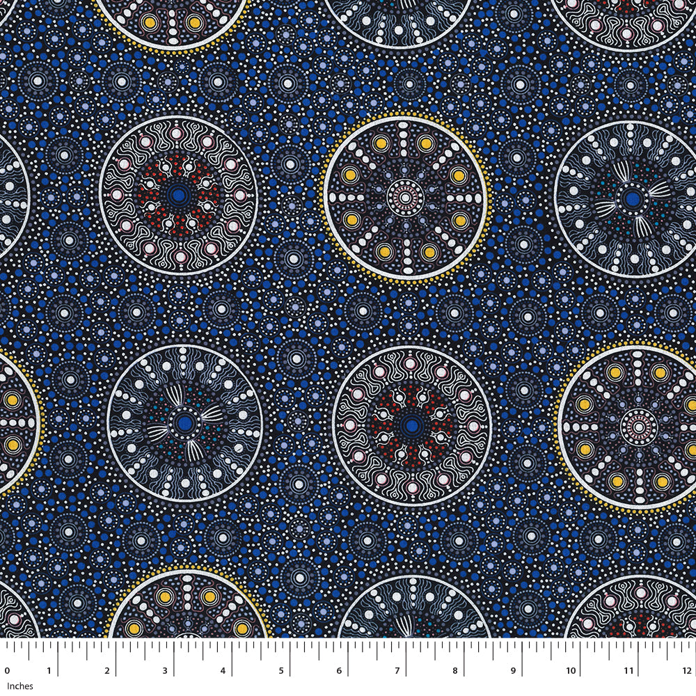 Wildflowers After Rain in Blue by Letisha Doolan : M & S Textiles