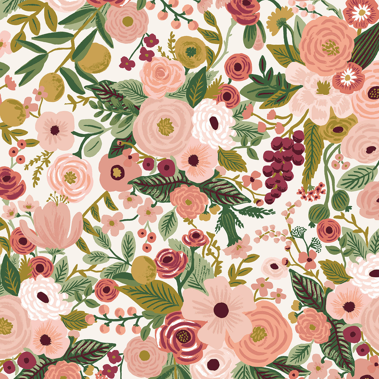 Garden Party by Rifle Paper Co : Garden Party in Rose : Cotton and Steel
